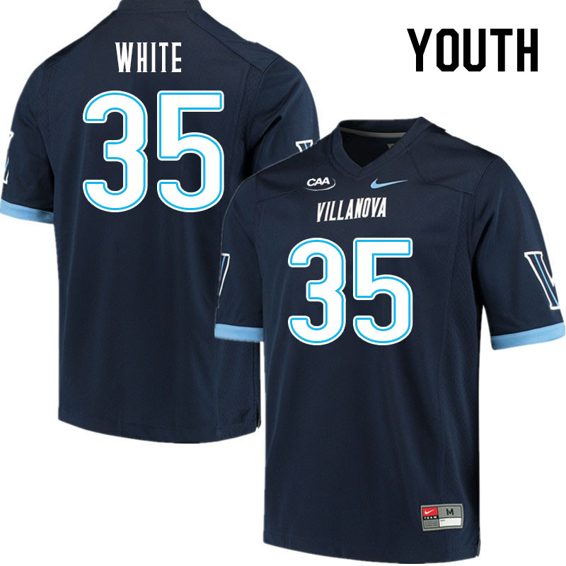 Youth #35 Langston White Villanova Wildcats College Football Jerseys Stitched Sale-Navy